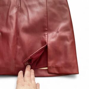 NWT Olivaceous Deep Red Leather Pencil Skirt